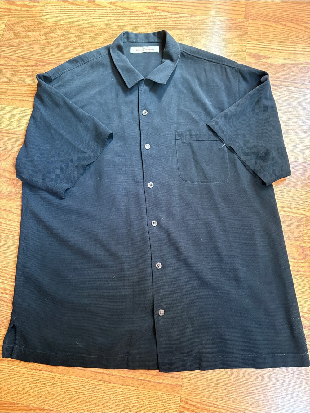 Tommy Bahama - Men's Black Short-Sleeve Button-Up Shirt - Casual Pocket Shirt